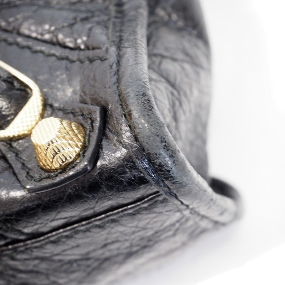 Balenciaga Giant Mini City Shoulder Bag Leather Black - Picture 12 of 16